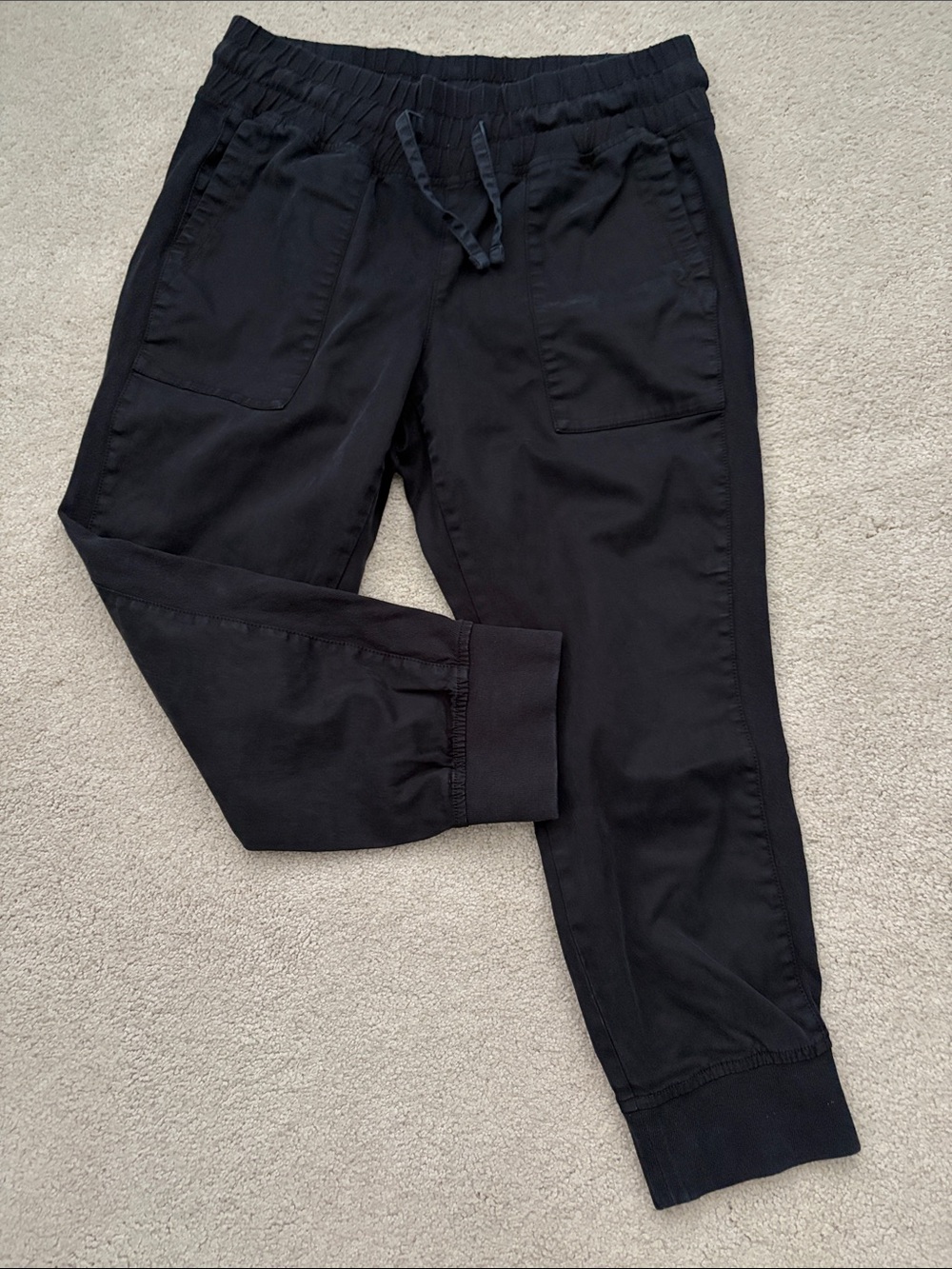 Time and Tru Black Drawstring Joggers in small.